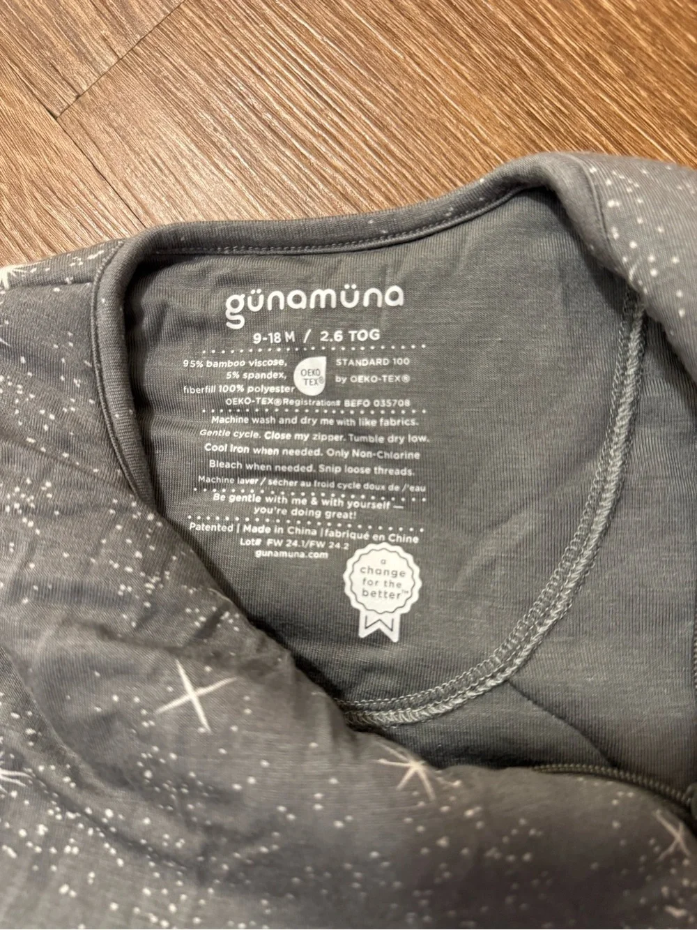 Toddler Star Print Sleep Sack - Gray
